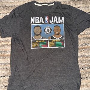 NBA Jam Brooklyn Nets Irving & Durant Graphic Tee - Charcoal Gray